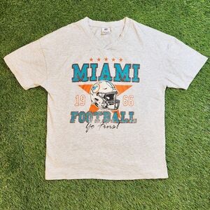 Vintage 90s Y2k NFL Miami Dolphins Football Gray Tee NFL Rare